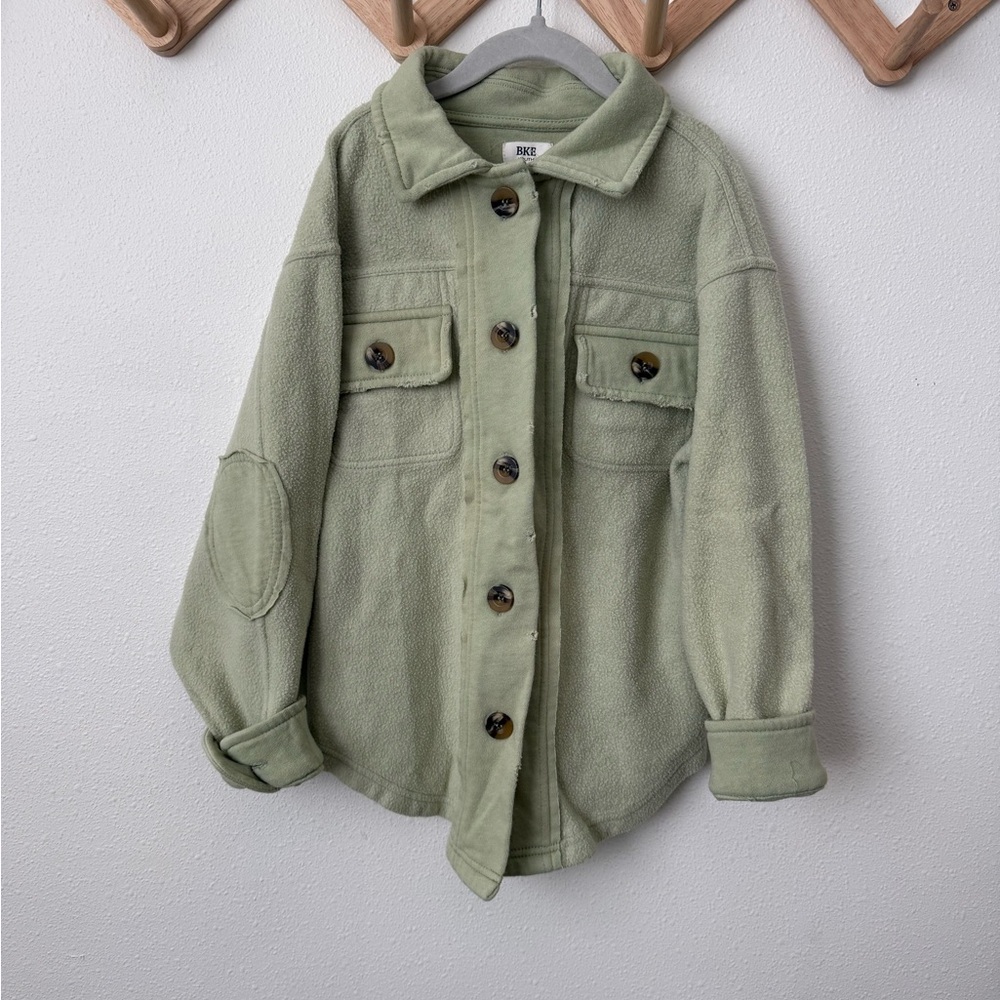 BKE Kids Olive Green Button-Up Hoodie